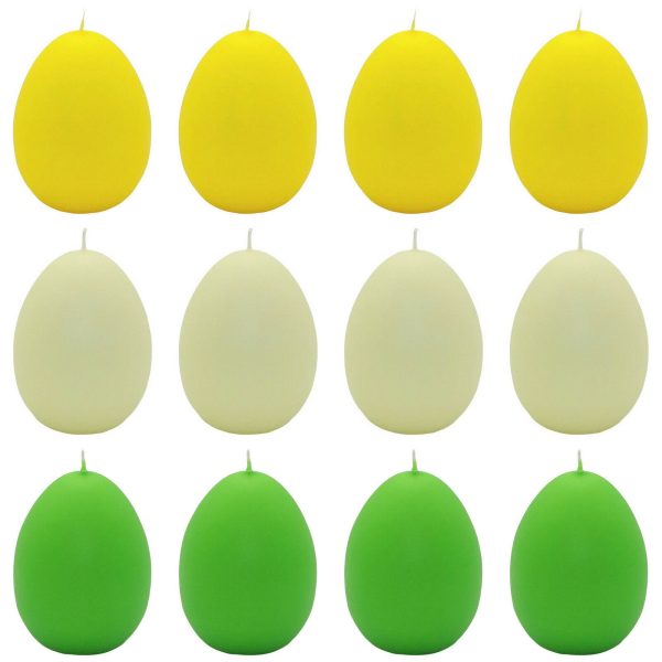10 Stück Bolsius Eierkerzen 90x70mm Ei Kerze groß Ostern Deko in Eiform (10er Pack)