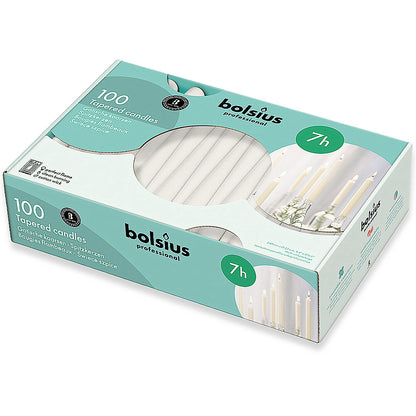 100 Stück Bolsius Professional Spitzkerzen 240x23mm Tafelkerzen Leuchterkerzen (100er Pack)