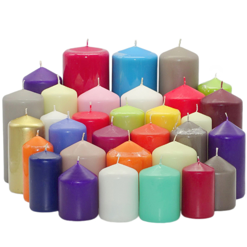 WiTaP™ - 10 kg Stumpenkerzen Mix bunt gemischt - glatt