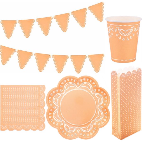 112-tlg. Party-Set: Teller, Becher, Servietten, Tüten, Girlande für 20 Gäste - Punkte
