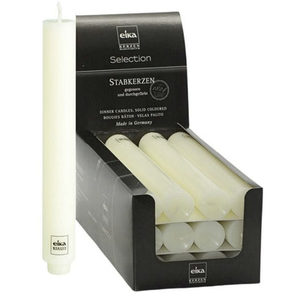 12 Stück Eika Stabkerzen 250x30mm Tafelkerzen Leuchtkerzen durchgefärbt mit Zapfenfuß (12er Pack)
