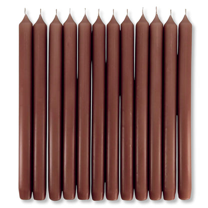 72 Stück Hema XXL lange Stabkerzen 290x22mm Haushaltskerzen Kronenkerzen - Nussbraun (6x12er)