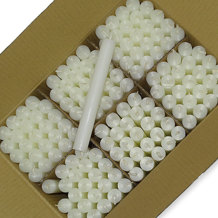 144er Box Bolsius Rustik Stabkerzen 180x22mm Haushaltskerzen Tafelkerzen - weiß