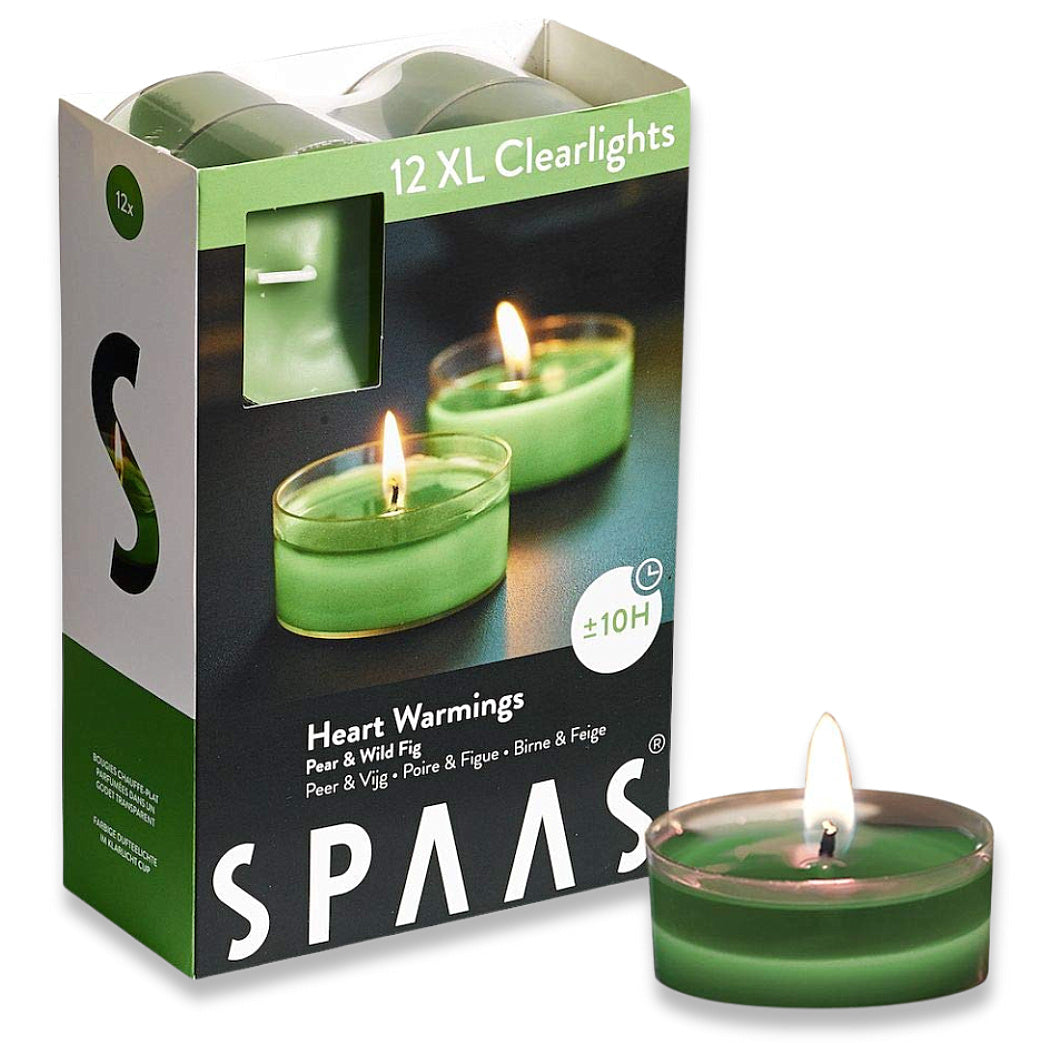SPAAS Maxi-Teelichter 10h Clearlights Duftteelichter Acryl Cup Duftkerzen