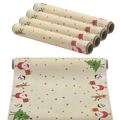 38 Meter Dunicel Tischläufer 40cm breit Tischband Weihnachten (8 Rollen) - Jolly Friends Creme