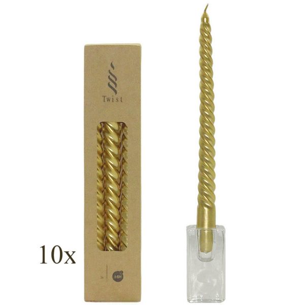 30 Stück Twist Spiralkerzen 25cm Spitzkerzen Renaissancekerzen gedreht (10 Pack x 3er)