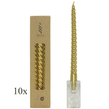 30 Stück Twist Spiralkerzen 25cm Spitzkerzen Renaissancekerzen gedreht (10 Pack x 3er)