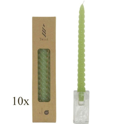 30 Stück Twist Spiralkerzen 25cm Spitzkerzen Renaissancekerzen gedreht (10 Pack x 3er)