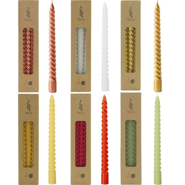 30 Stück Twist Spiralkerzen 25cm Spitzkerzen Renaissancekerzen gedreht (10 Pack x 3er)