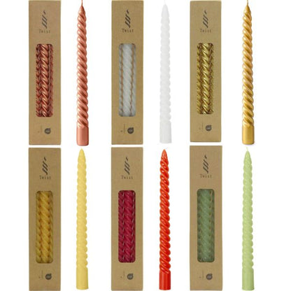 30 Stück Twist Spiralkerzen 25cm Spitzkerzen Renaissancekerzen gedreht (10 Pack x 3er)