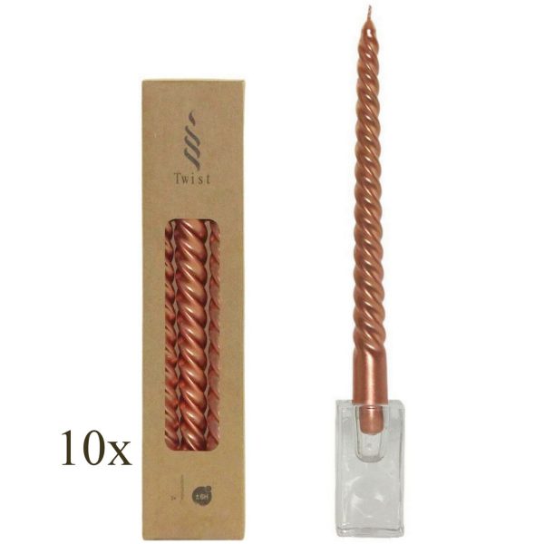 30 Stück Twist Spiralkerzen 25cm Spitzkerzen Renaissancekerzen gedreht (10 Pack x 3er)