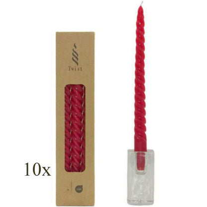 30 Stück Twist Spiralkerzen 25cm Spitzkerzen Renaissancekerzen gedreht (10 Pack x 3er)