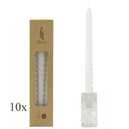 30 Stück Twist Spiralkerzen 25cm Spitzkerzen Renaissancekerzen gedreht (10 Pack x 3er)