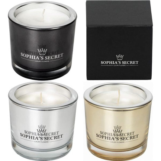 4 Stück Sophia's Secret Kerzen im Glas 90x80mm Luxury Kerzengläser je 660g ohne Duft