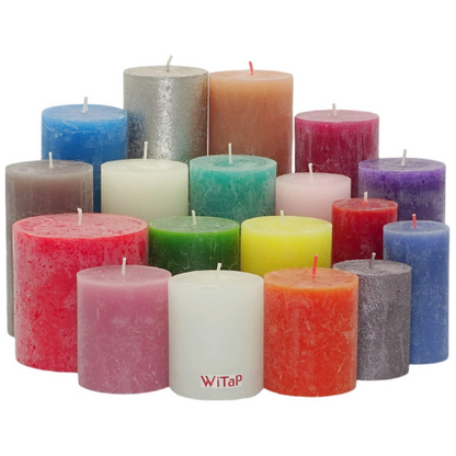 WiTaP™ - 6 kg Rustik Stumpenkerzen – Mix bunt gemischt 1. Wahl