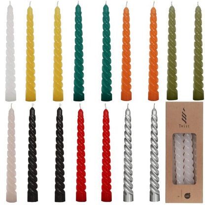40 Stück Twist Spiralkerzen 19cm Spitzkerzen Renaissancekerzen gedreht (10 Pack x 4er)