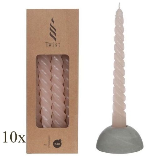 40 Stück Twist Spiralkerzen 19cm Spitzkerzen Renaissancekerzen gedreht (10 Pack x 4er)
