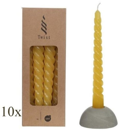 40 Stück Twist Spiralkerzen 19cm Spitzkerzen Renaissancekerzen gedreht (10 Pack x 4er)
