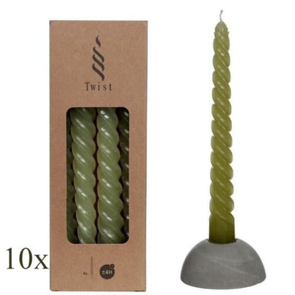 40 Stück Twist Spiralkerzen 19cm Spitzkerzen Renaissancekerzen gedreht (10 Pack x 4er)