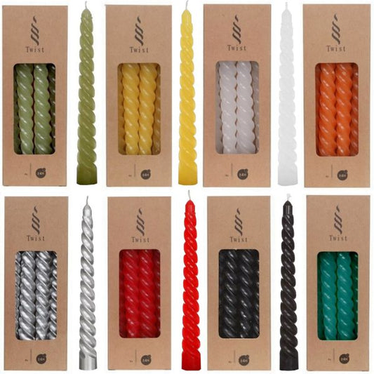 40 Stück Twist Spiralkerzen 19cm Spitzkerzen Renaissancekerzen gedreht (10 Pack x 4er)