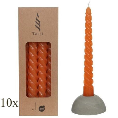 40 Stück Twist Spiralkerzen 19cm Spitzkerzen Renaissancekerzen gedreht (10 Pack x 4er)