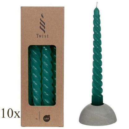 40 Stück Twist Spiralkerzen 19cm Spitzkerzen Renaissancekerzen gedreht (10 Pack x 4er)