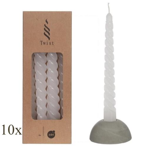 40 Stück Twist Spiralkerzen 19cm Spitzkerzen Renaissancekerzen gedreht (10 Pack x 4er)