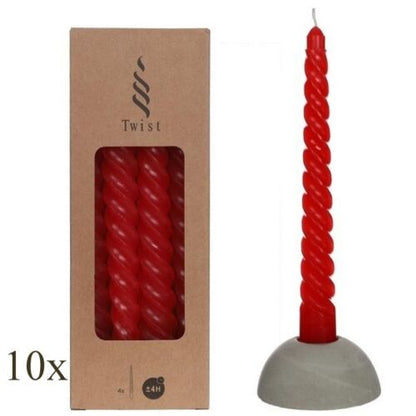 40 Stück Twist Spiralkerzen 19cm Spitzkerzen Renaissancekerzen gedreht (10 Pack x 4er)