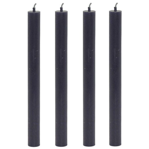 30 Stück Rustik Stabkerzen 240x22mm Tafelkerzen durchgefärbt - Anthrazit (2x15er)