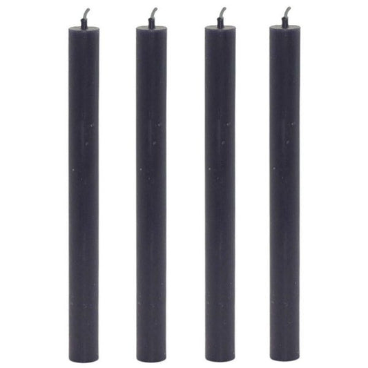 30 Stück Rustik Stabkerzen 240x22mm Tafelkerzen durchgefärbt - Anthrazit (2x15er)