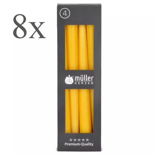 32 Stück Müller Spitzkerzen 245x22mm Tafelkerzen Leuchterkerzen (8 Pack x 4er)
