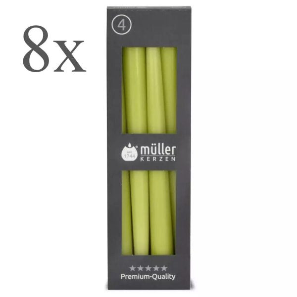 32 Stück Müller Spitzkerzen 245x22mm Tafelkerzen Leuchterkerzen (8 Pack x 4er)
