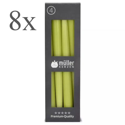 32 Stück Müller Spitzkerzen 245x22mm Tafelkerzen Leuchterkerzen (8 Pack x 4er)