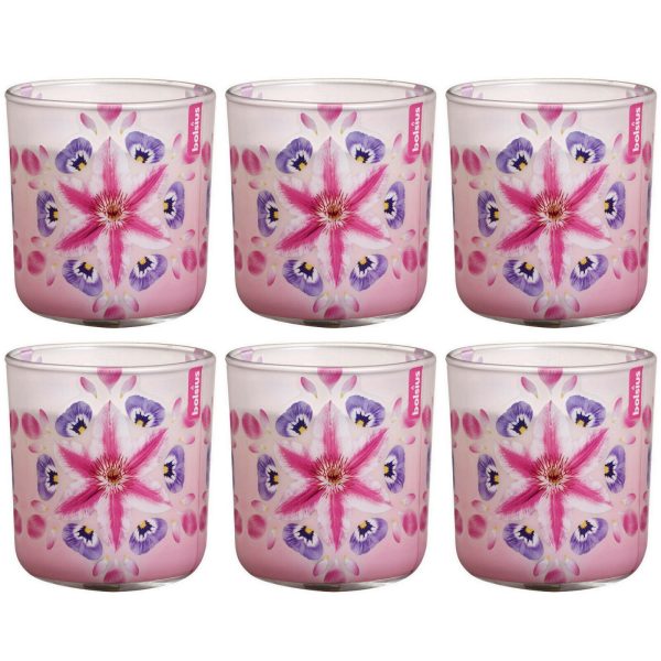 6 Stück Bolsius Duftkerzen im Glas 86x80mm Duftgläser - PINK FLOWER BURST