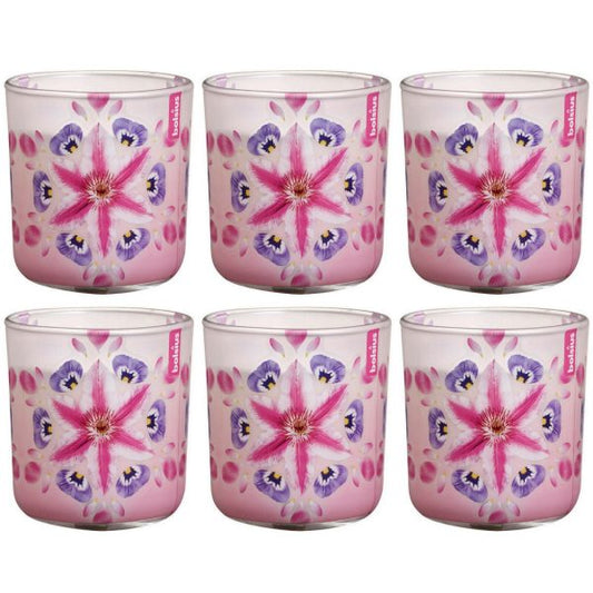 6 Stück Bolsius Duftkerzen im Glas 86x80mm Duftgläser - PINK FLOWER BURST