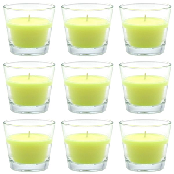 10 Stück Duftkerzen im Glas 90x82mm Duftgläser Kerzenglas Mandarine-Maracuja - gelb