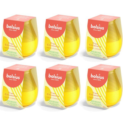 6er Set Bolsius Citronella Patiolicht Kerzenglas 94x91mm Windlicht Outdoor Duftgläser