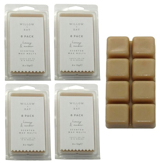 40-tlg. Willow&Bay Wax Melts Scent Duftdrops Duftwachs Honey-Amber 400g (5x8er)