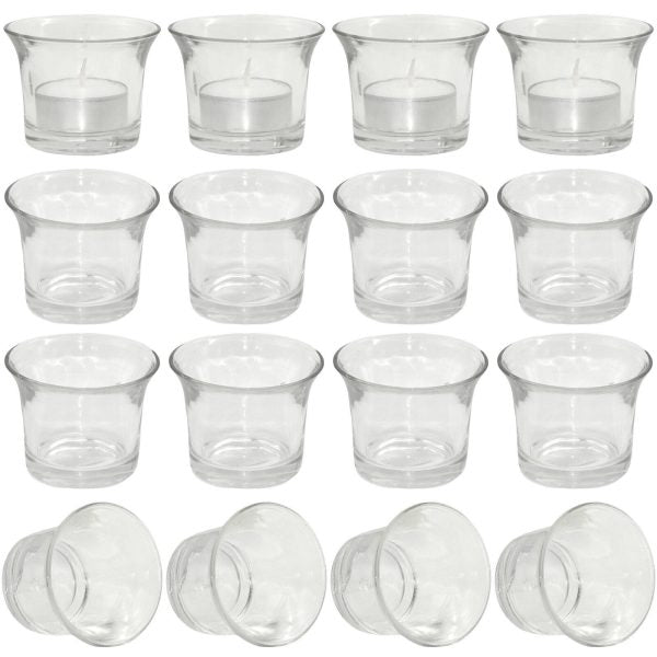24 Stück Teelichtgläser Votivgläser 63x48mm Teelichthalter Glas Mini Windlichter- klar
