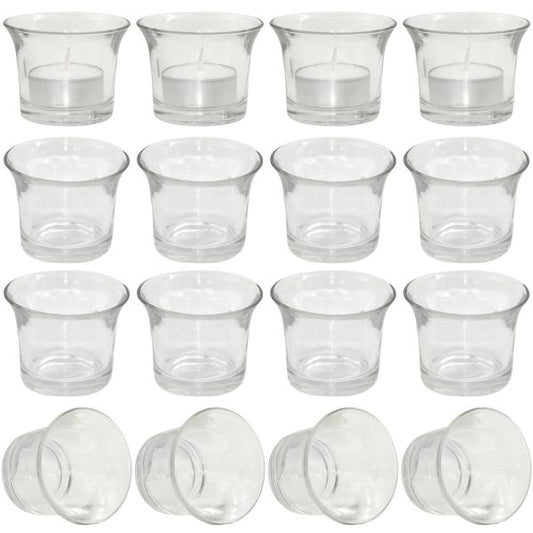 24 Stück Teelichtgläser Votivgläser 63x48mm Teelichthalter Glas Mini Windlichter- klar