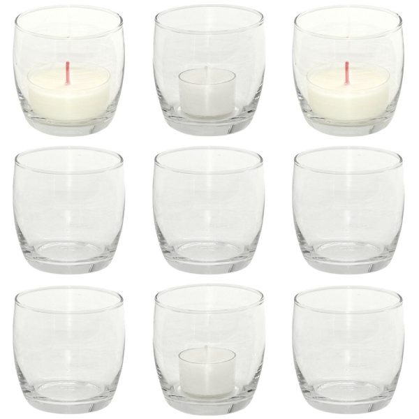 12 Stück Teelichtgläser Votivgläser 75x74mm Teelichthalter Glas Kerzenständer - klar