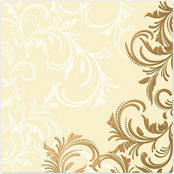 240 Stück Zellstoff Servietten 3-lagig 33x33cm Papierservietten Tissue - Grace Cream (12x20er)