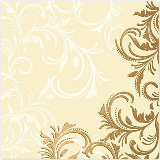 240 Stück Zellstoff Servietten 3-lagig 33x33cm Papierservietten Tissue - Grace Cream (12x20er)