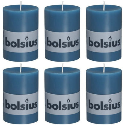 6 Stück Bolsius Elegance Stumpenkerzen 100x68mm Blockkerzen durchgefärbt handgemacht