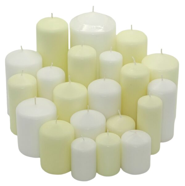 WiTaP™ - 6 kg Stumpenkerzen gemischt nach Farben - glatt