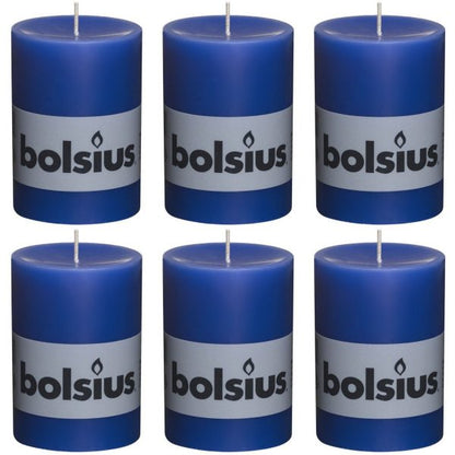 6 Stück Bolsius Elegance Stumpenkerzen 100x68mm Blockkerzen durchgefärbt handgemacht