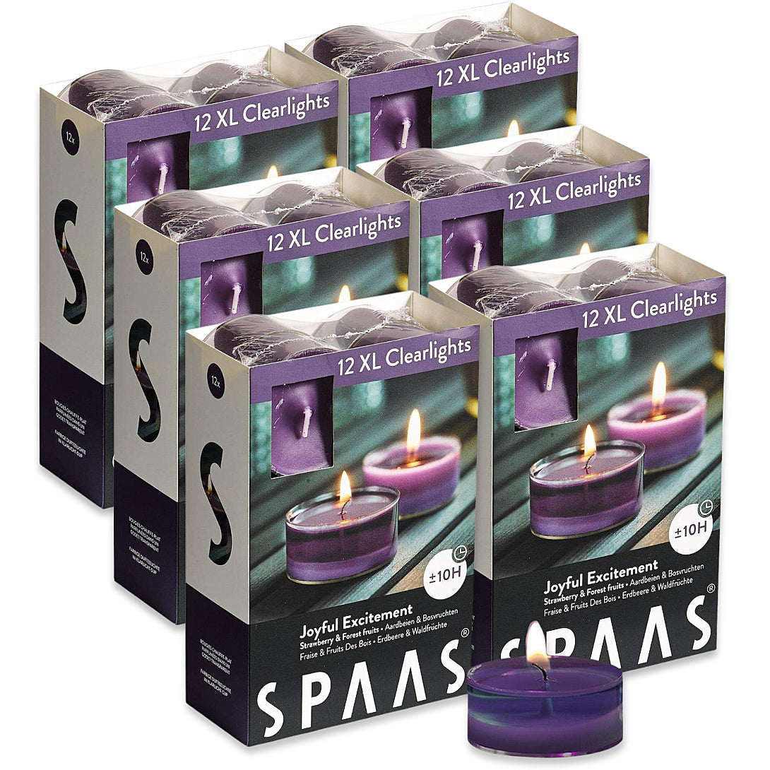SPAAS Maxi-Teelichter 10h Clearlights Duftteelichter Acryl Cup Duftkerzen