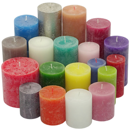 WiTaP™ - 6 kg Rustik Stumpenkerzen – Mix bunt gemischt 1. Wahl