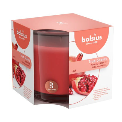Bolsius True Scents Duftgläser 95x95mm Duftkerzen Kerzenglas Groß – Pomegranate