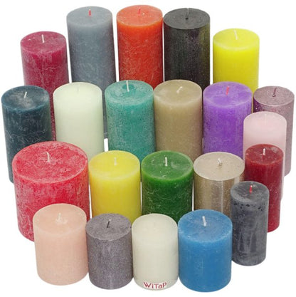 8 kg Premium Rustik Stumpenkerzen Kerzenset bunt gemischt